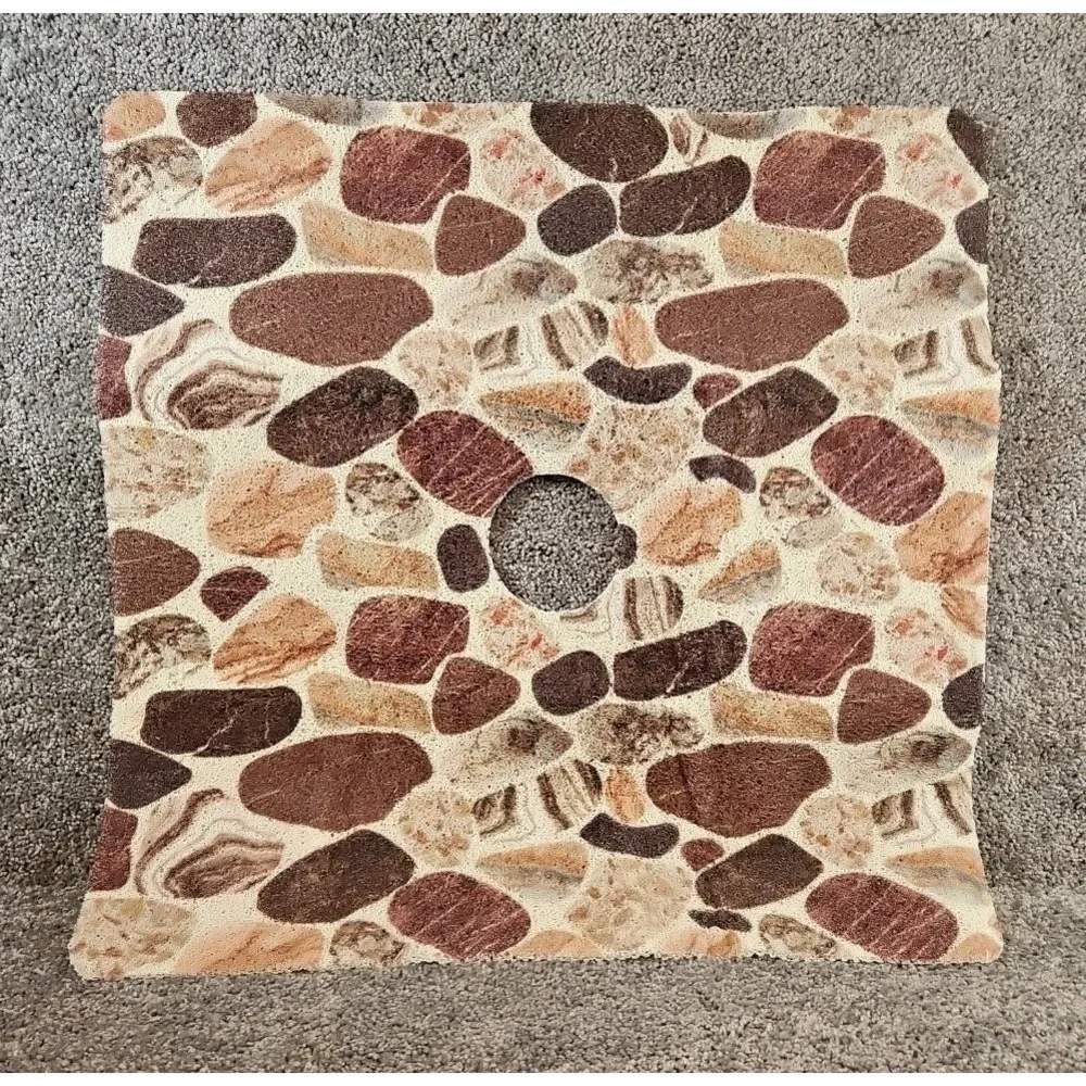 Homby's Square Loofah Shower Bath Mat Pebble Style Coffee/browns